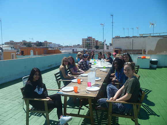 Relaxing on the rooftop