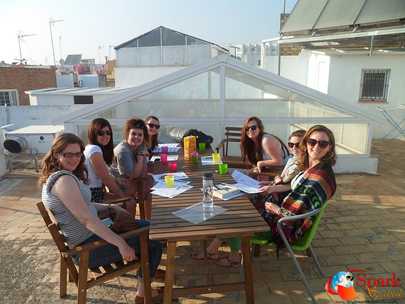 Relaxing on the roof terrace